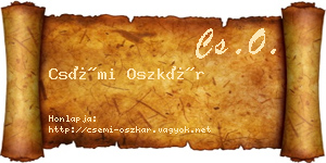 Csémi Oszkár névjegykártya